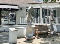 "Muse #3" Abstract, Metal Sculpture, Large-Scale, Outdoors, Silver