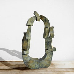 "Pear Portal" Abstract, Bronze Metal Sculpture, Large-Scale, Outdoors