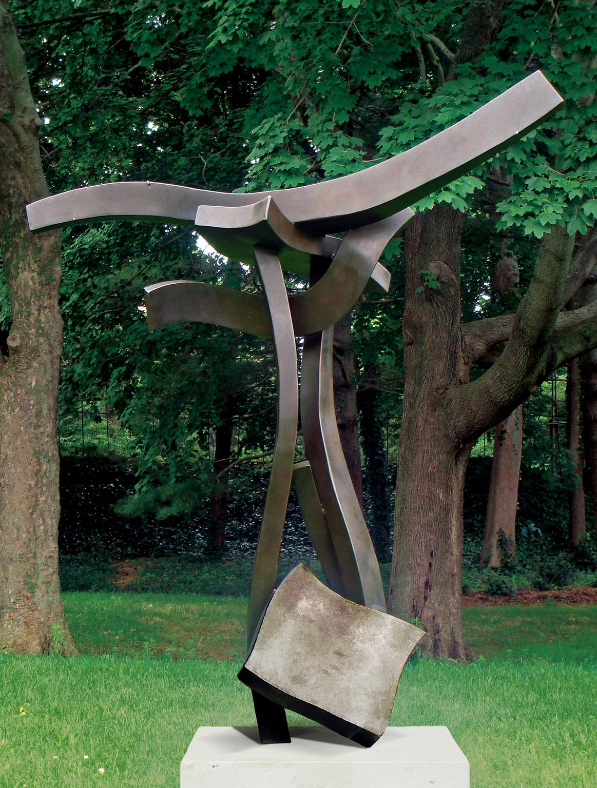 Hans Van de Bovenkamp Abstract Sculpture - "Quintessence #3" Abstract, Bronze Metal Sculpture, Large-Scale, Outdoors