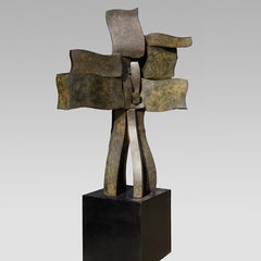 "Casa en el árbol" Abstracta, Escultura metálica de bronce, Gran escala, Exterior