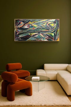 Oil on Canvas, Hans van Drumpt, Abstract Expressionist Painting, Dated 1989