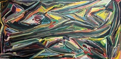 Oil on Canvas, Hans van Drumpt, Abstract Expressionist Painting, Dated 1989