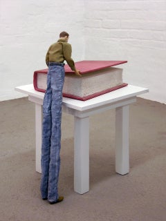 Serge Bernier Reading, mixed media sculpture