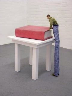 Serge Bernier Reading, mixed media sculpture