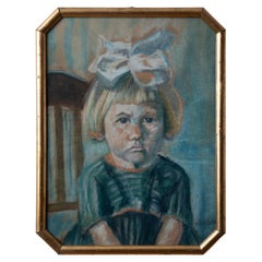 Portrait de jeune fille au pastel de Hans Veenstra, 1922