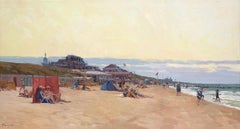 Des gens profitant de la plage - Peinture de Domburg représentant une plage du XXIe siècle