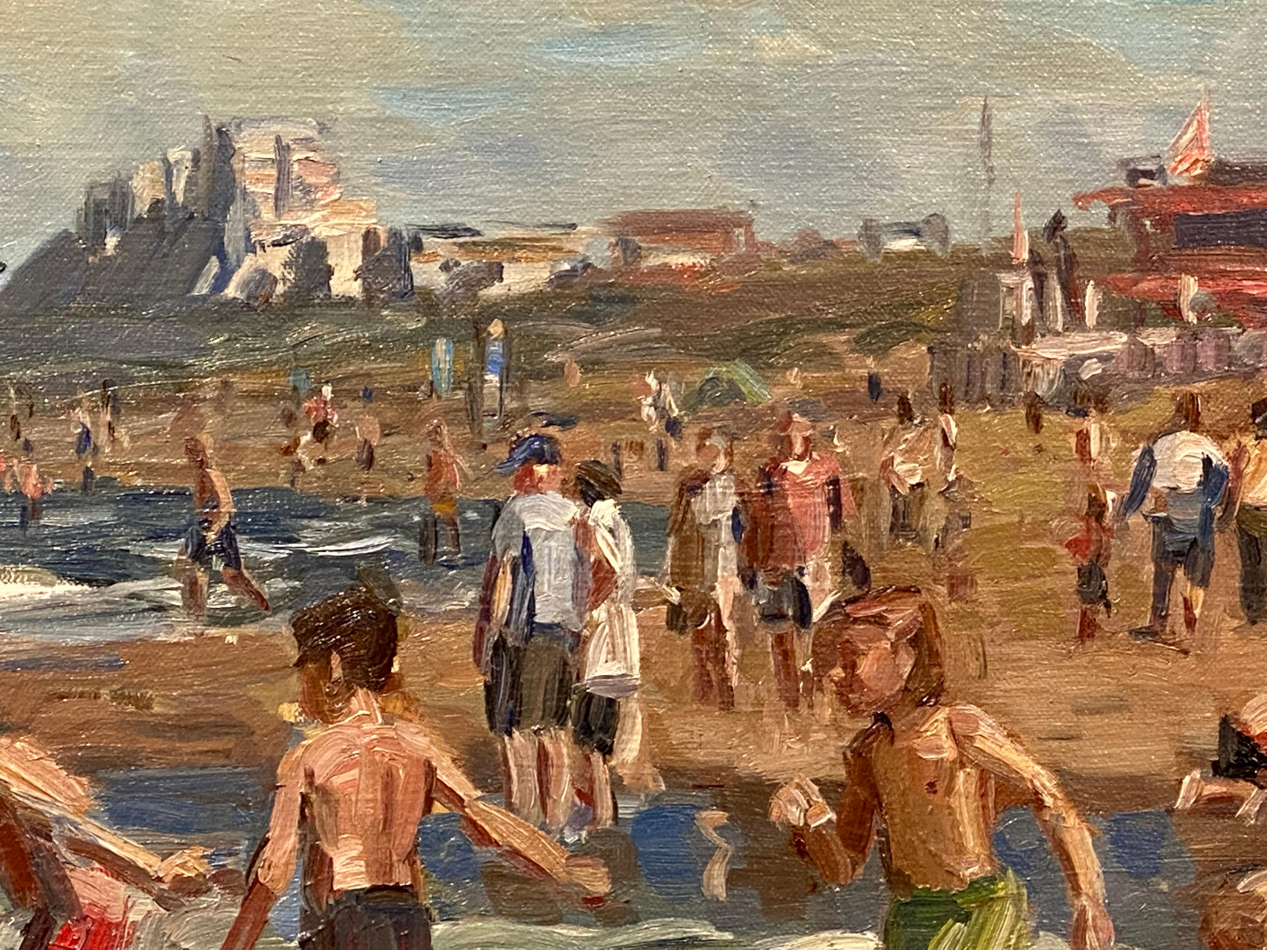 paintings of children on the beach