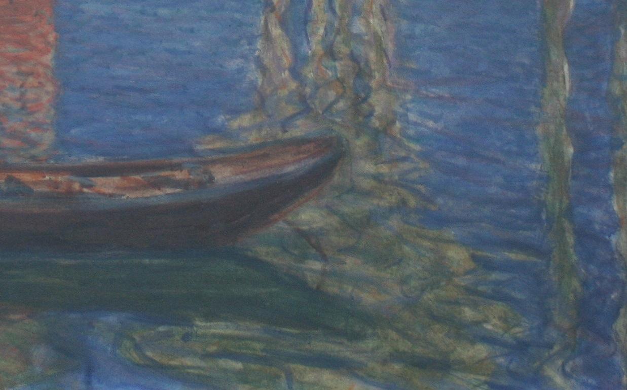 Italienischer Frühling (Grau), Landscape Painting, von Hans Völker