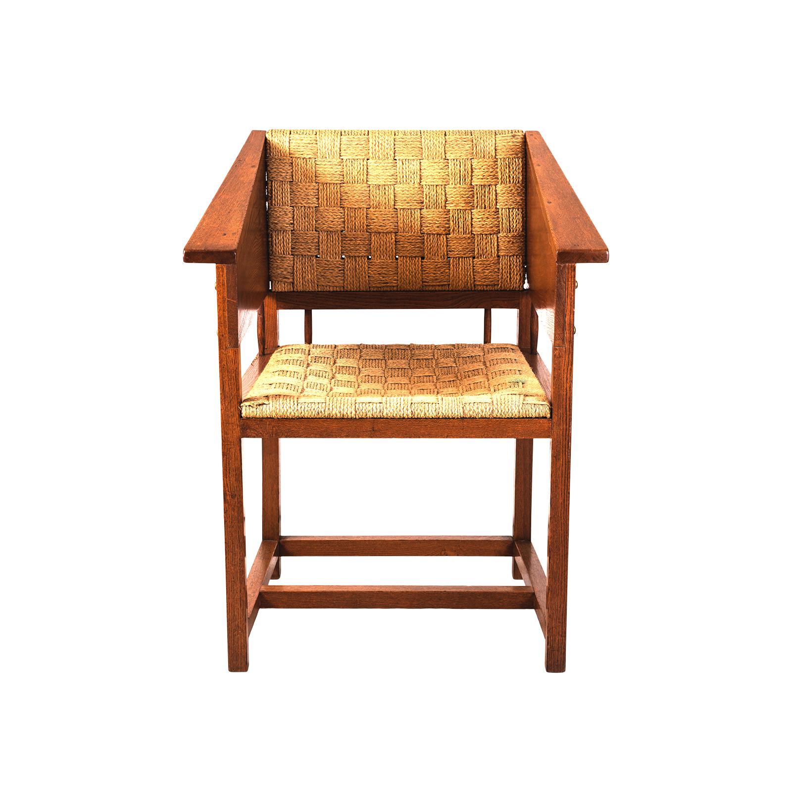 Vienna Secession Hans Vollmer & Prag Rudniker Wickerwork-Fabrication Chair Mod. 464 For Sale