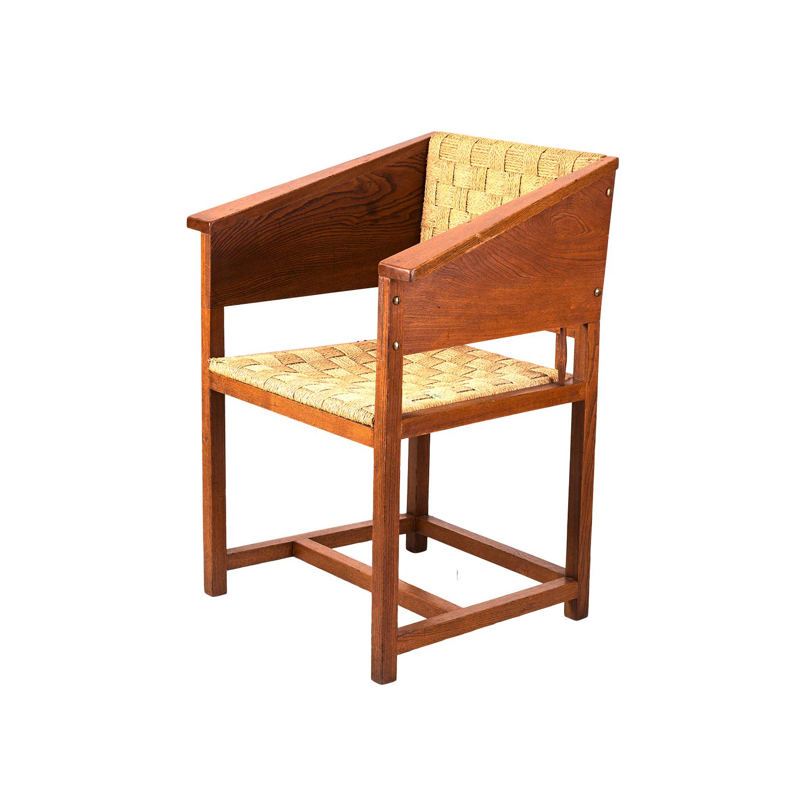 Austrian Hans Vollmer & Prag Rudniker Wickerwork-Fabrication Chair Mod. 464 For Sale