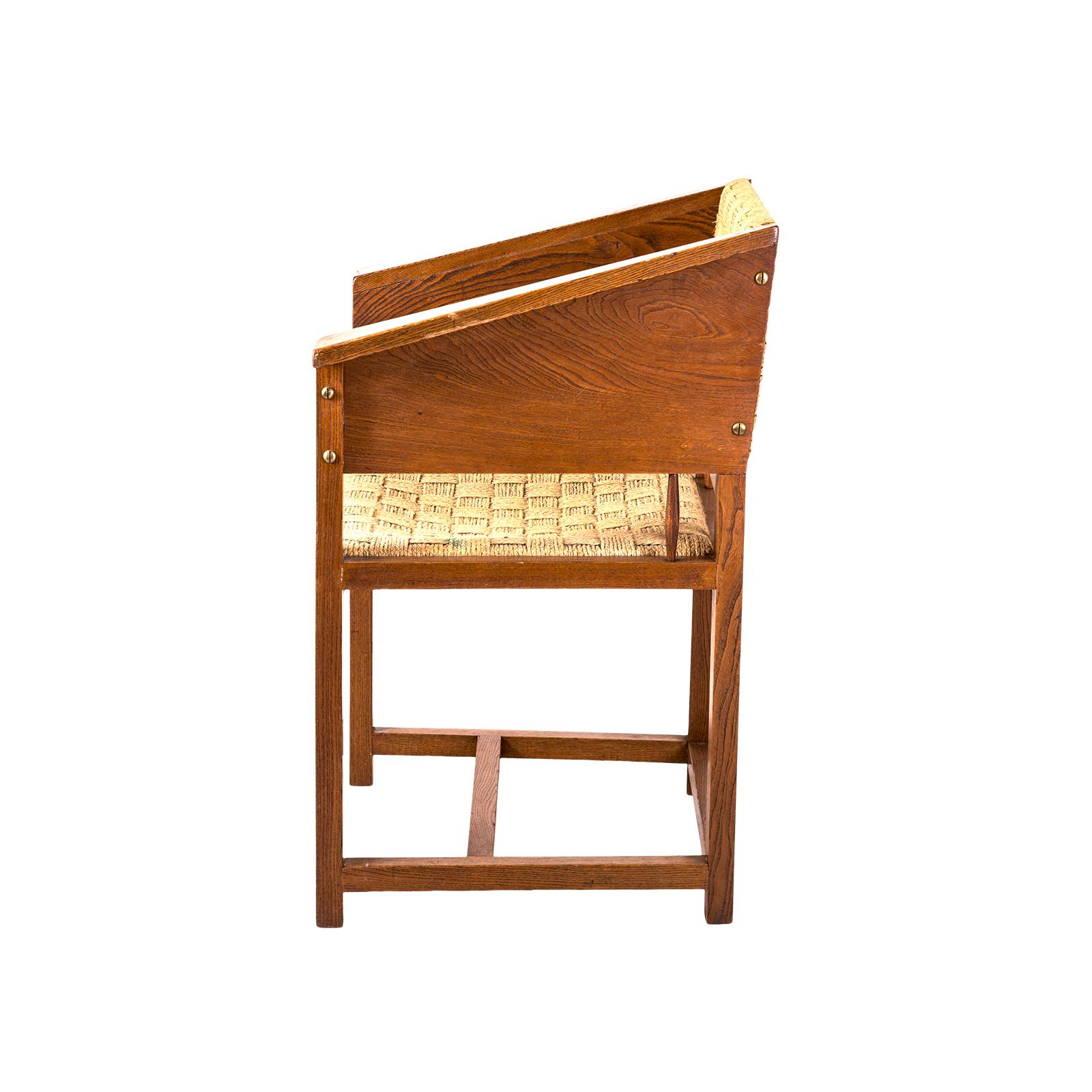 Hand-Crafted Hans Vollmer & Prag Rudniker Wickerwork-Fabrication Chair Mod. 464 For Sale