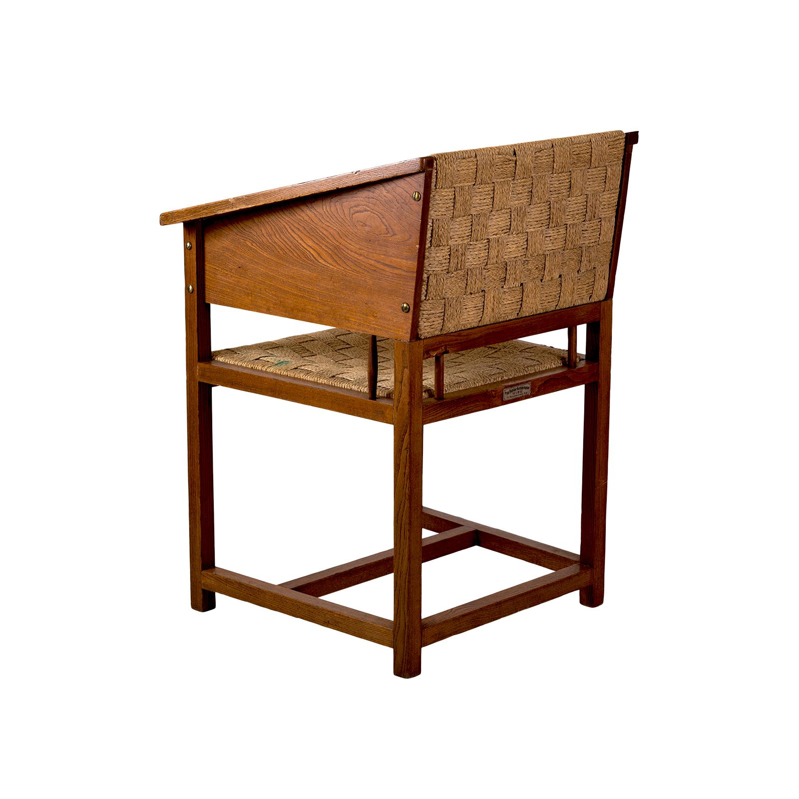 Hans Vollmer & Prag Rudniker Wickerwork-Fabrication Chair Mod. 464 In Good Condition For Sale In Vienna, AT