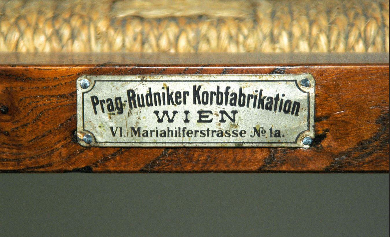 Oak Hans Vollmer & Prag Rudniker Wickerwork-Fabrication Chair Mod. 464 For Sale