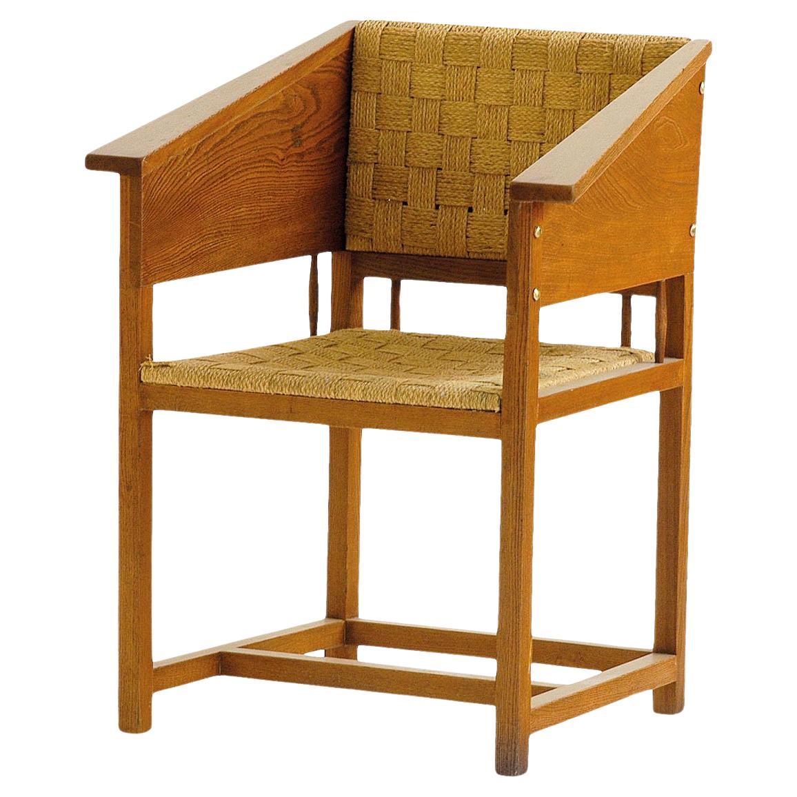 Hans Vollmer & Prag Rudniker Wickerwork-Fabrication Chair Mod. 464 For Sale