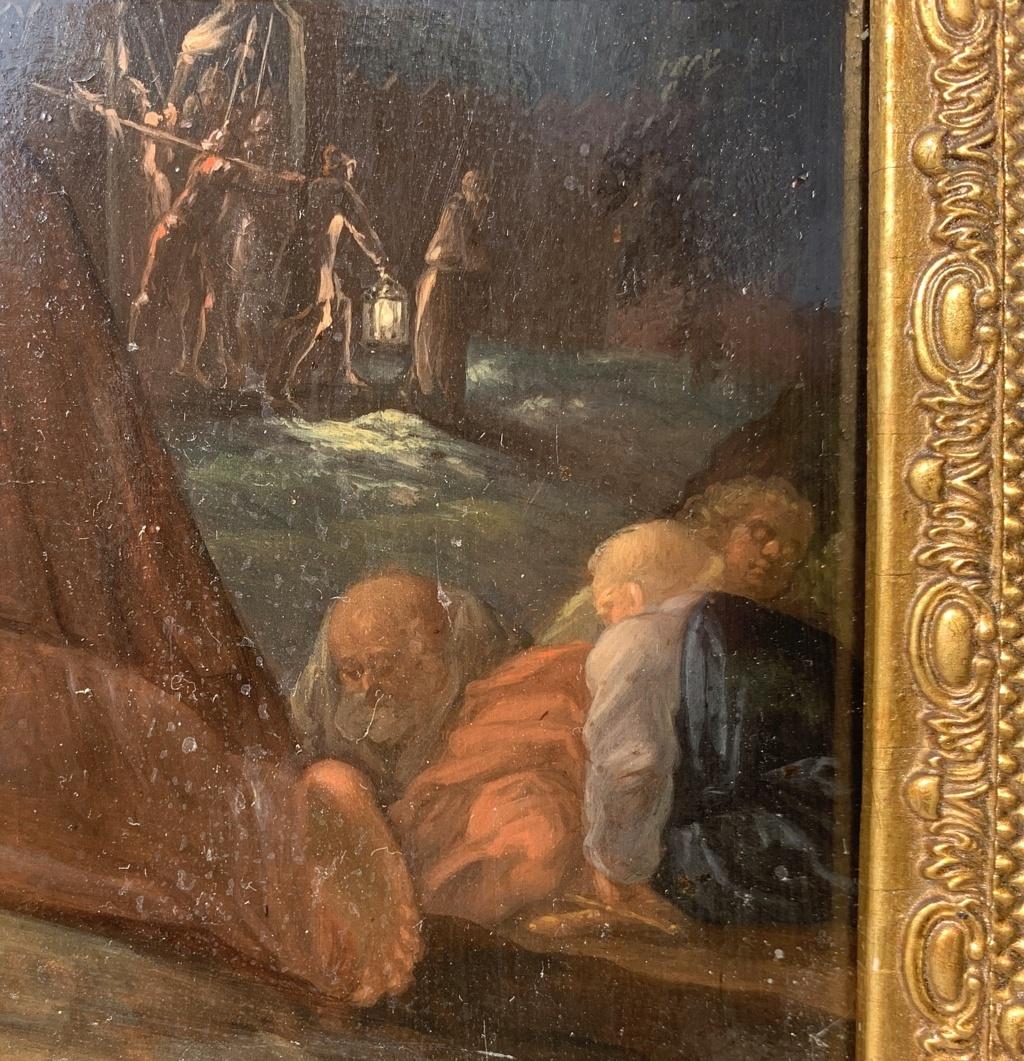 Follower of Hans von Aachen (1552 - 1625) - Christ in the garden of Gethsemane.

34 x 25.5 cm without frame, 42 x 34.5 cm with frame.

Oil on panel, within a carved and gilded wooden frame.

Condition report: Good state of conservation of the wooden