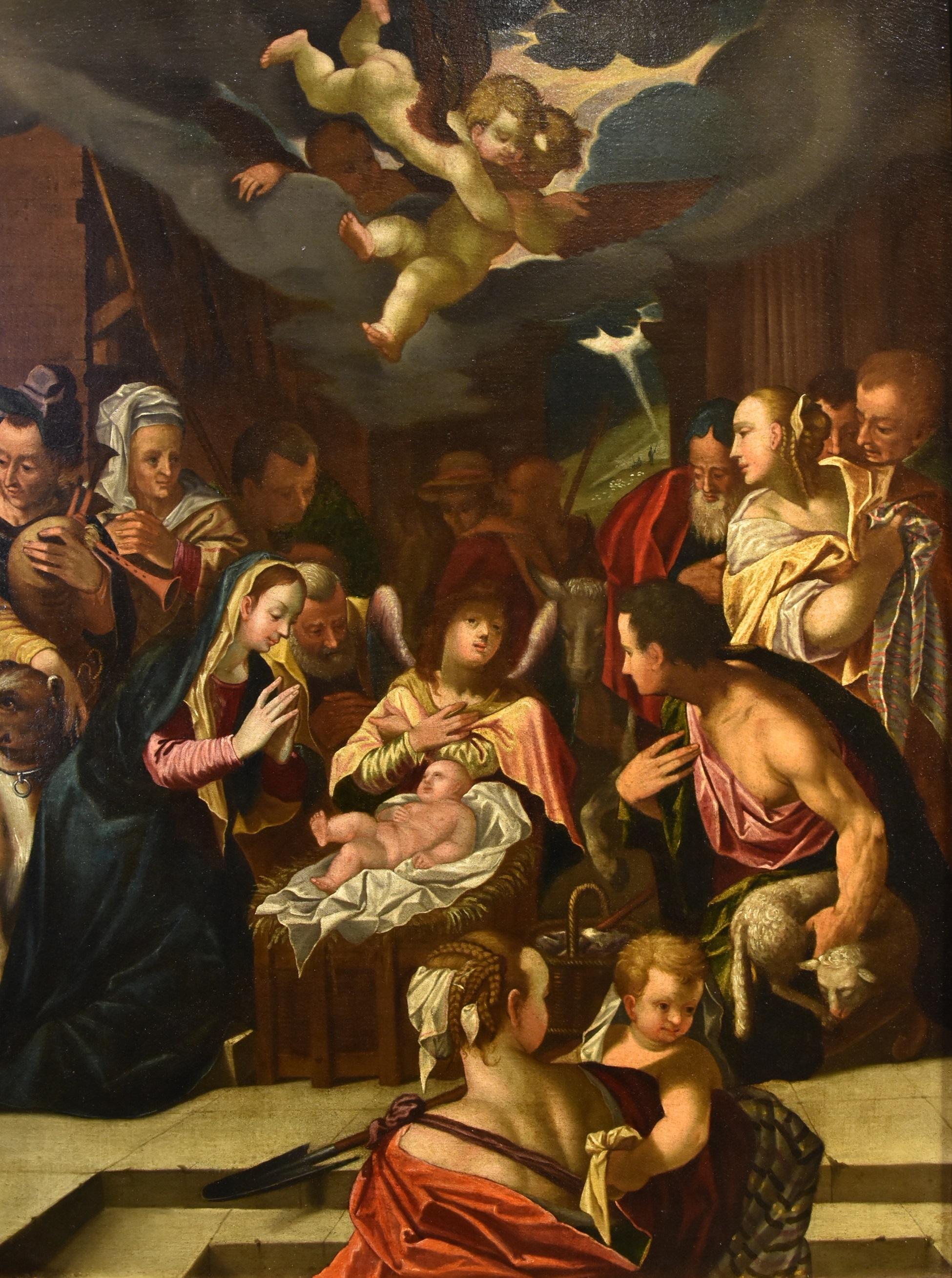  Adoration Shepherds Von Achen Gemälde Öl auf Leinwand 17. Jahrhundert Altmeister Kunst im Angebot 6