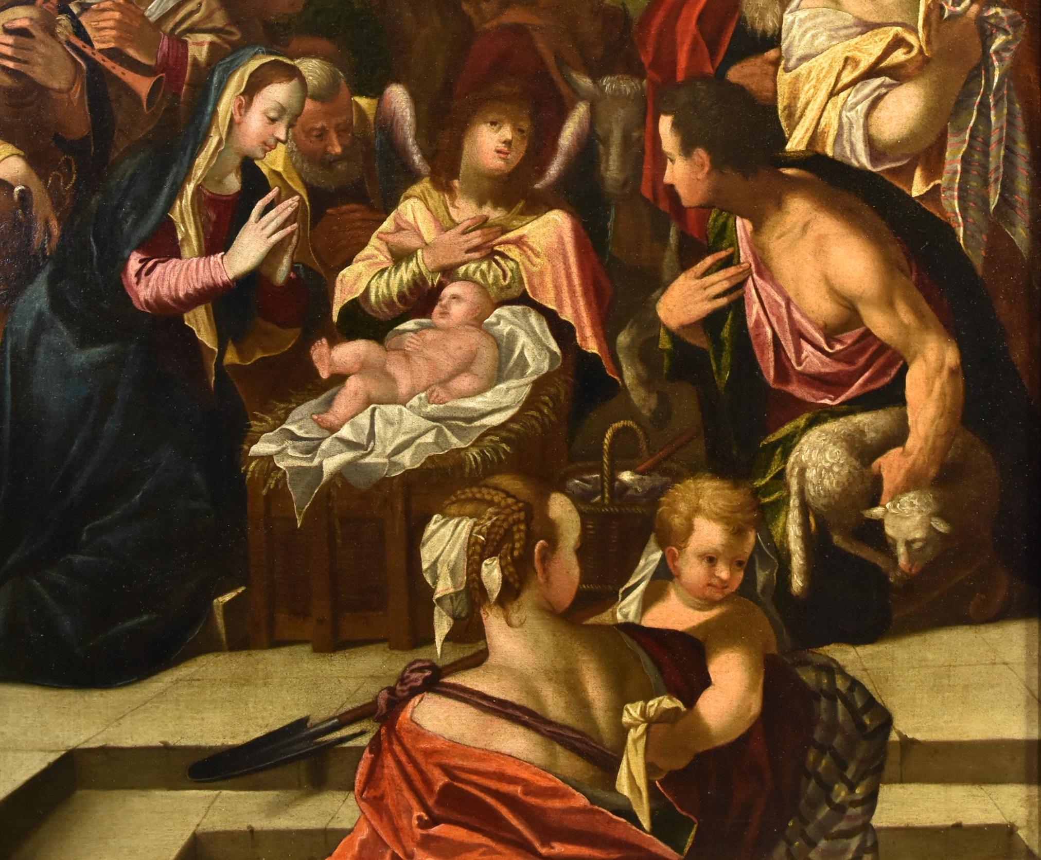  Adoration Shepherds Von Achen Gemälde Öl auf Leinwand 17. Jahrhundert Altmeister Kunst im Angebot 7