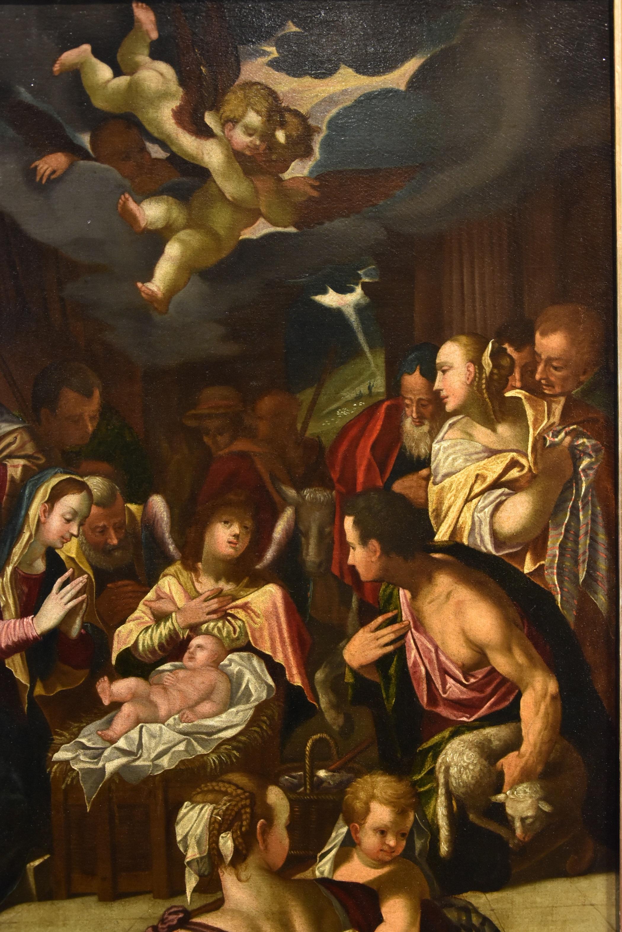  Adoration Shepherds Von Achen Gemälde Öl auf Leinwand 17. Jahrhundert Altmeister Kunst im Angebot 8