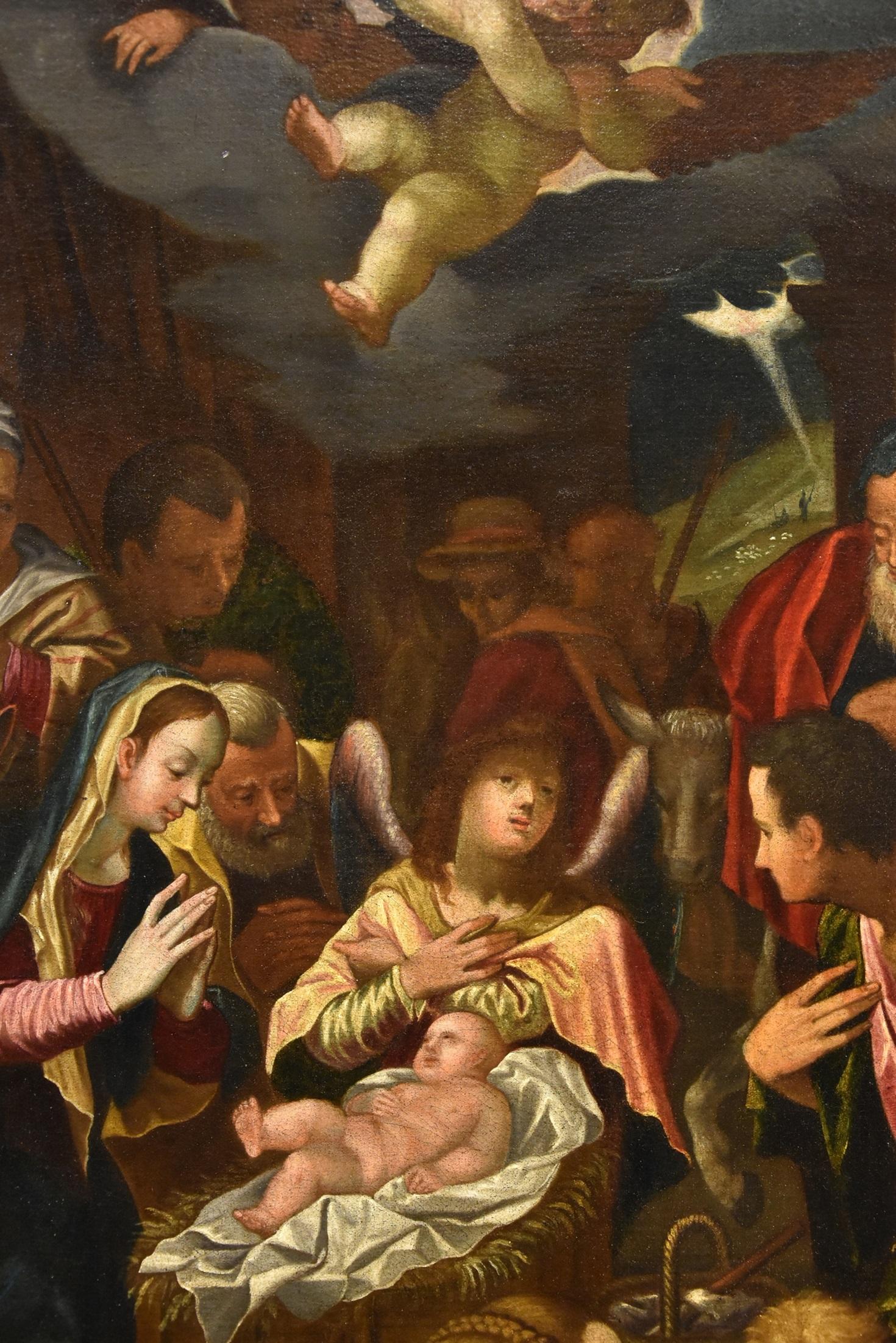  Adoration Shepherds Von Achen Gemälde Öl auf Leinwand 17. Jahrhundert Altmeister Kunst im Angebot 9