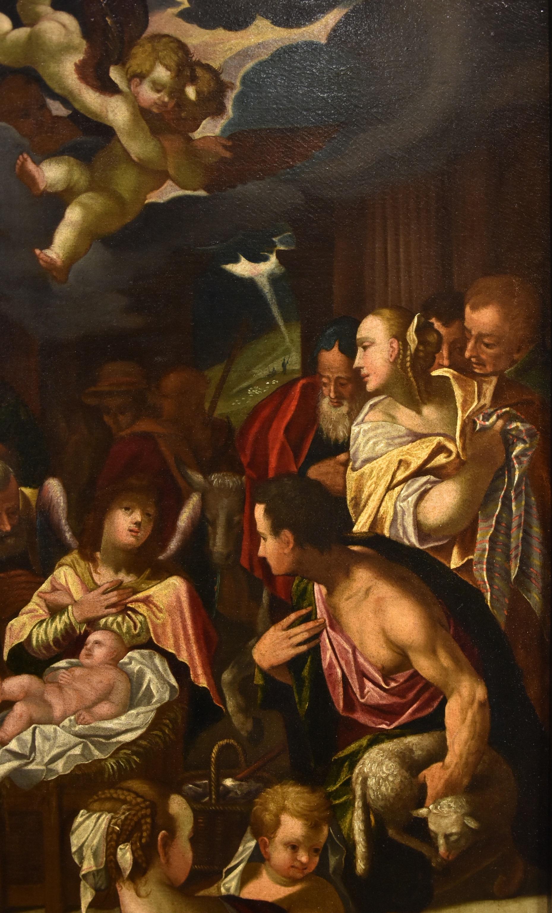  Adoration Shepherds Von Achen Gemälde Öl auf Leinwand 17. Jahrhundert Altmeister Kunst – Painting von Hans Von Achen (cologne 1552 - Prague 1615) 