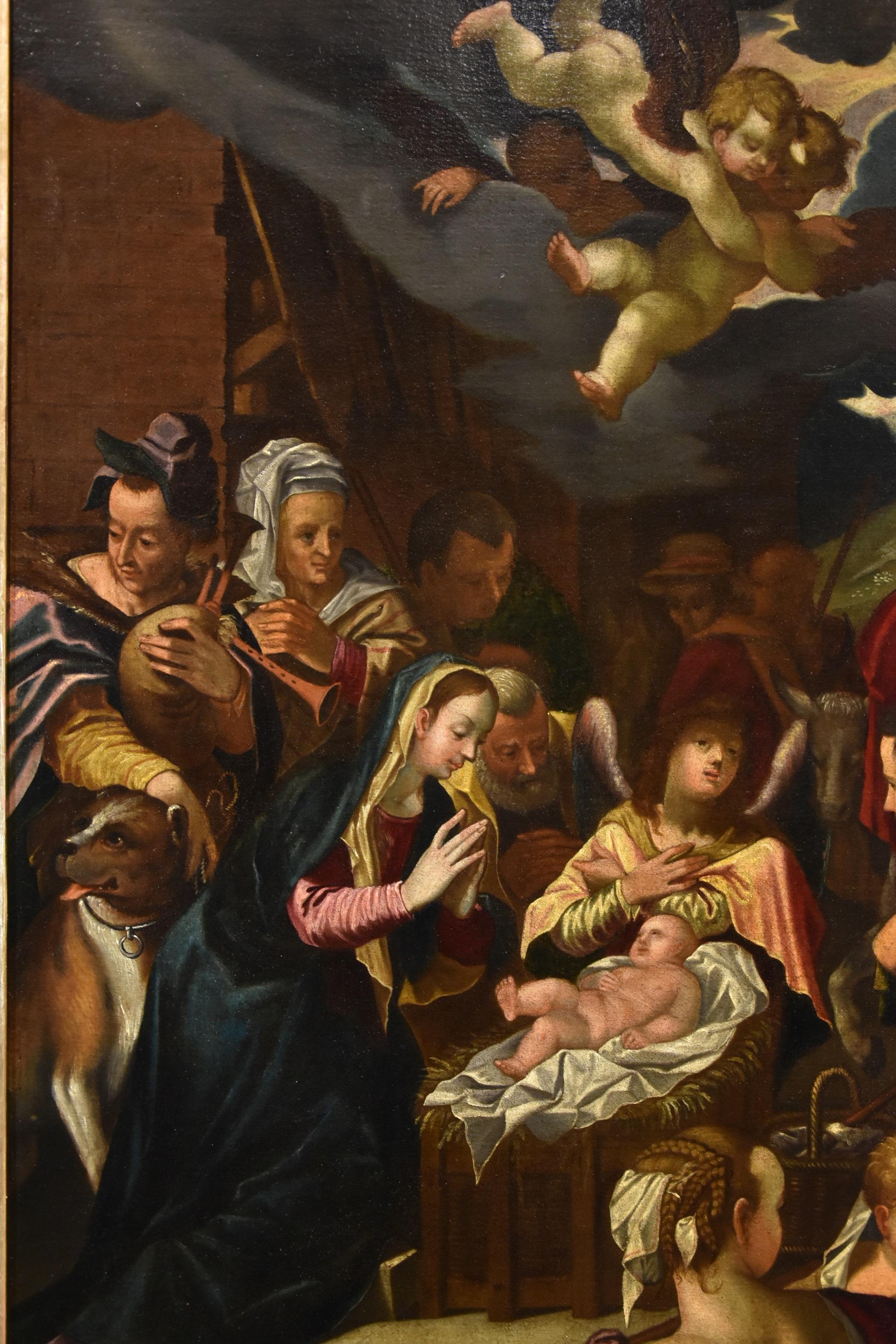  Adoration Shepherds Von Achen Gemälde Öl auf Leinwand 17. Jahrhundert Altmeister Kunst im Angebot 1