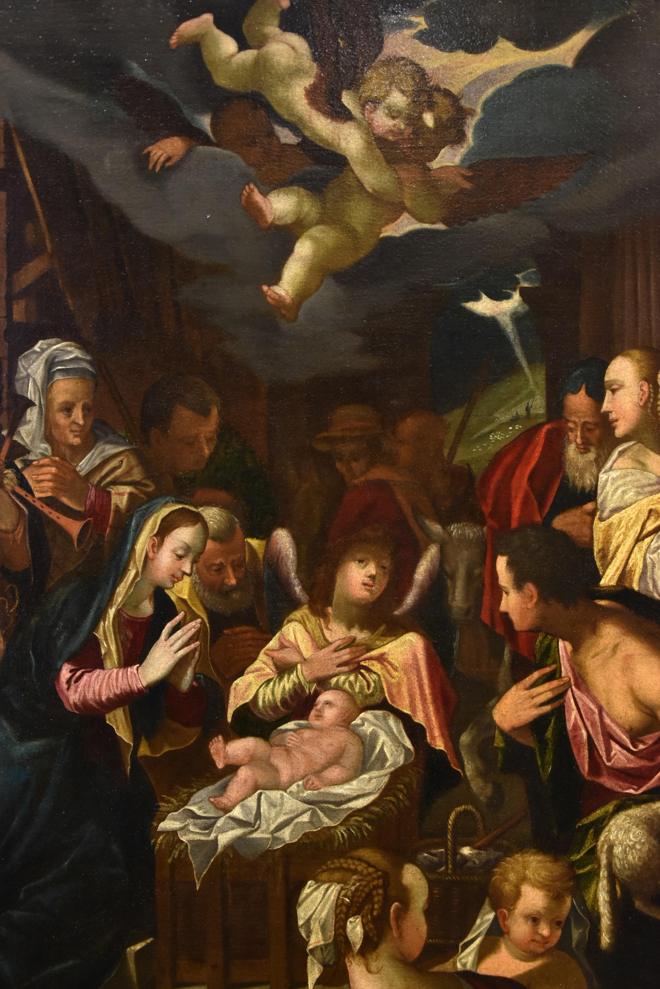  Adoration Shepherds Von Achen Paint oil on canvas 17th Century Old master Art For Sale 3