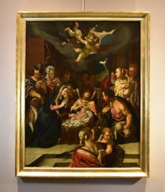 Used  Adoration Shepherds Von Achen Paint oil on canvas 17th Century Old master Art