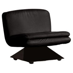 Fauteuil Hans Von Klier pour Giuseppe Rossi di Albizzate, cuir noir, 1970
