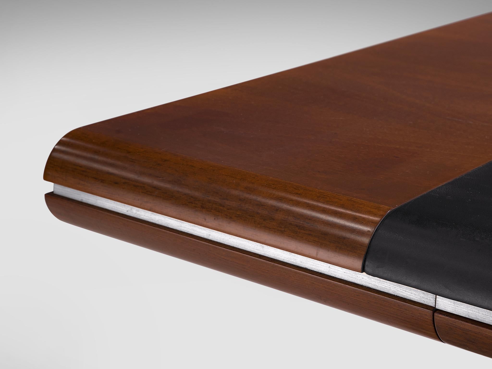 Hans Von Klier Executive Desk in Mahogany and Steel 3