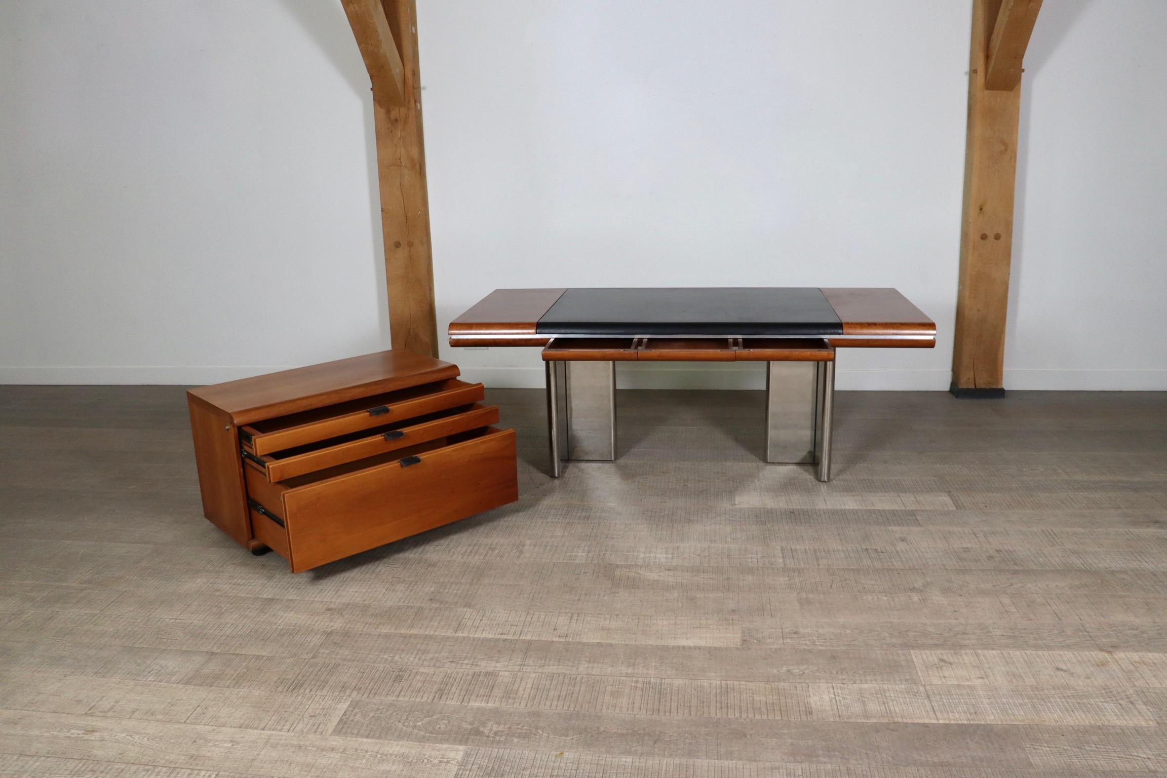 Hans Von Klier For Skipper Executive Desk And Credenza, Italy, 1970s For Sale 5