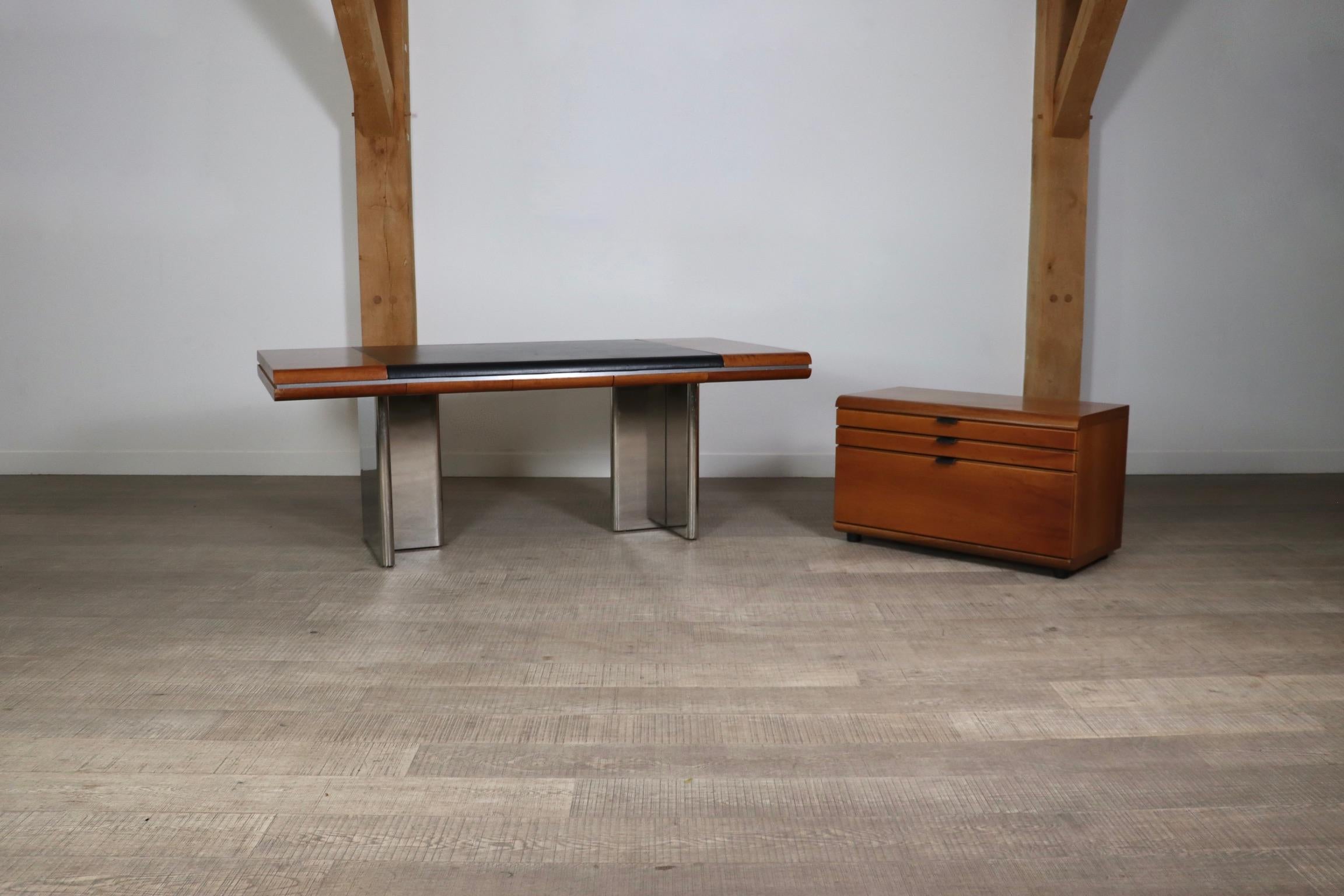 Mid-20th Century Hans Von Klier For Skipper Executive Desk And Credenza, Italy, 1970s For Sale