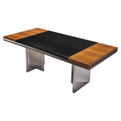 Hans Von Klier for Skipper Executive Desk in Mahogany, Leather and Steel