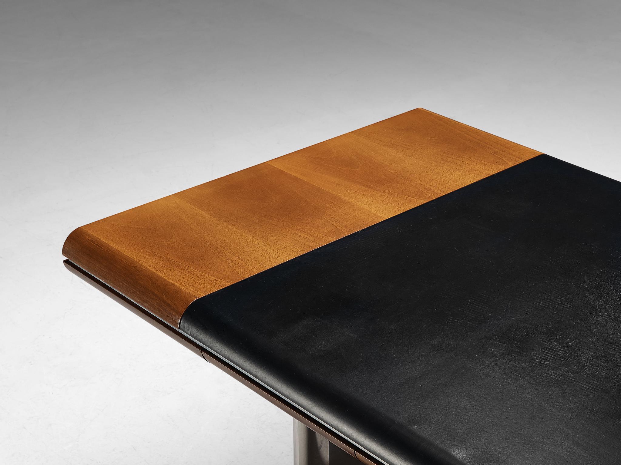Hans Von Klier for Skipper Executive Desks in Mahogany, Leather and Steel 1