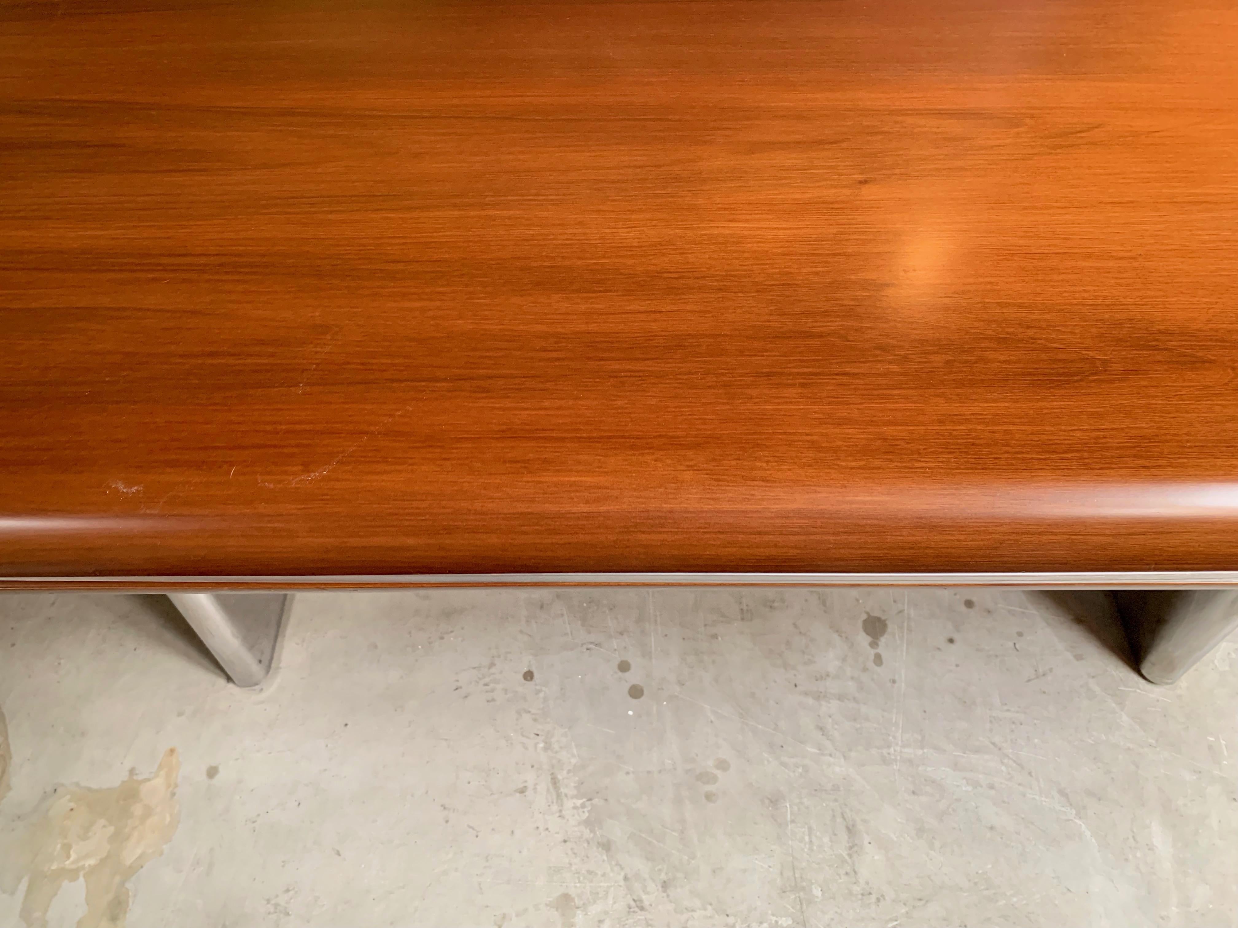 Hans Von Klier Walnut and Chrome Desk 3