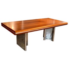Hans Von Klier Walnut and Chrome Desk