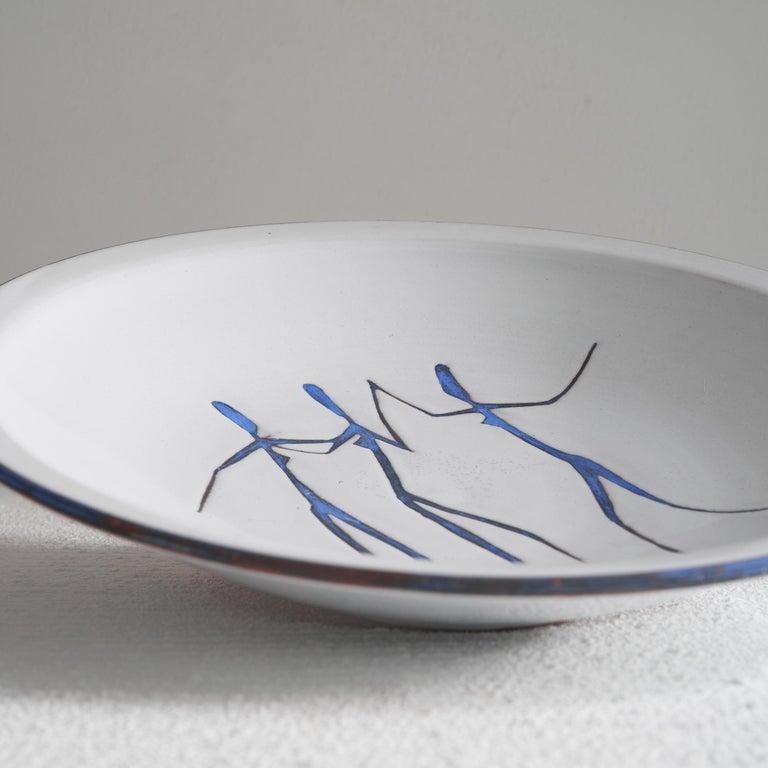 Mid-Century Modern Hans Wagner Large Decorative Mid Century Studio Pottery Dish, 1950s For Sale