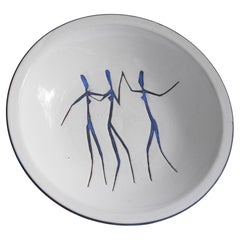 Hans Wagner Large Decorative Mid Century Studio Pottery Dish, 1950s
