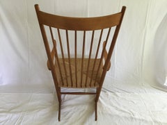 Hans Wagner Rocking Chair J16 with Rush Seat