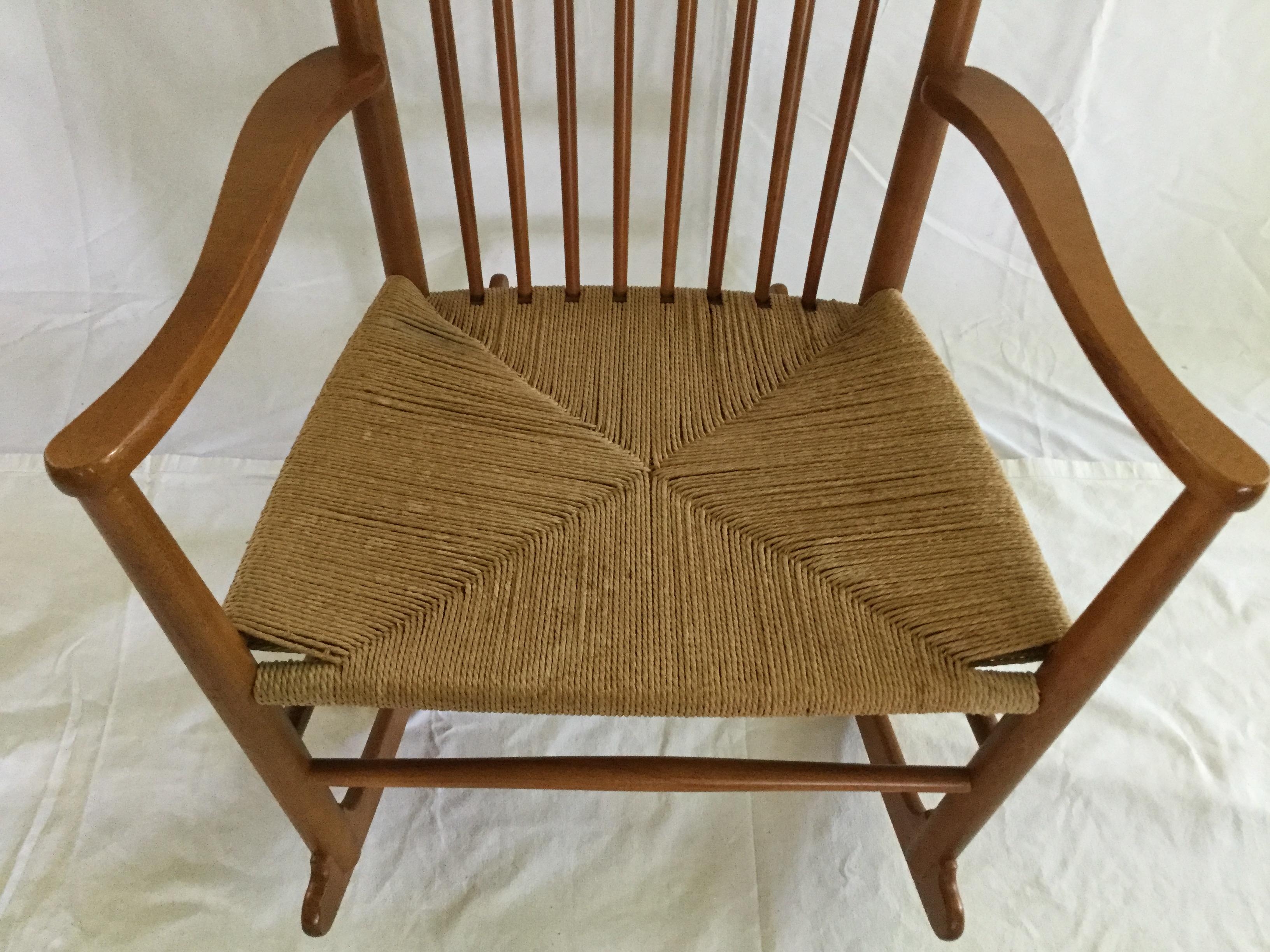 rush seat rocking chair