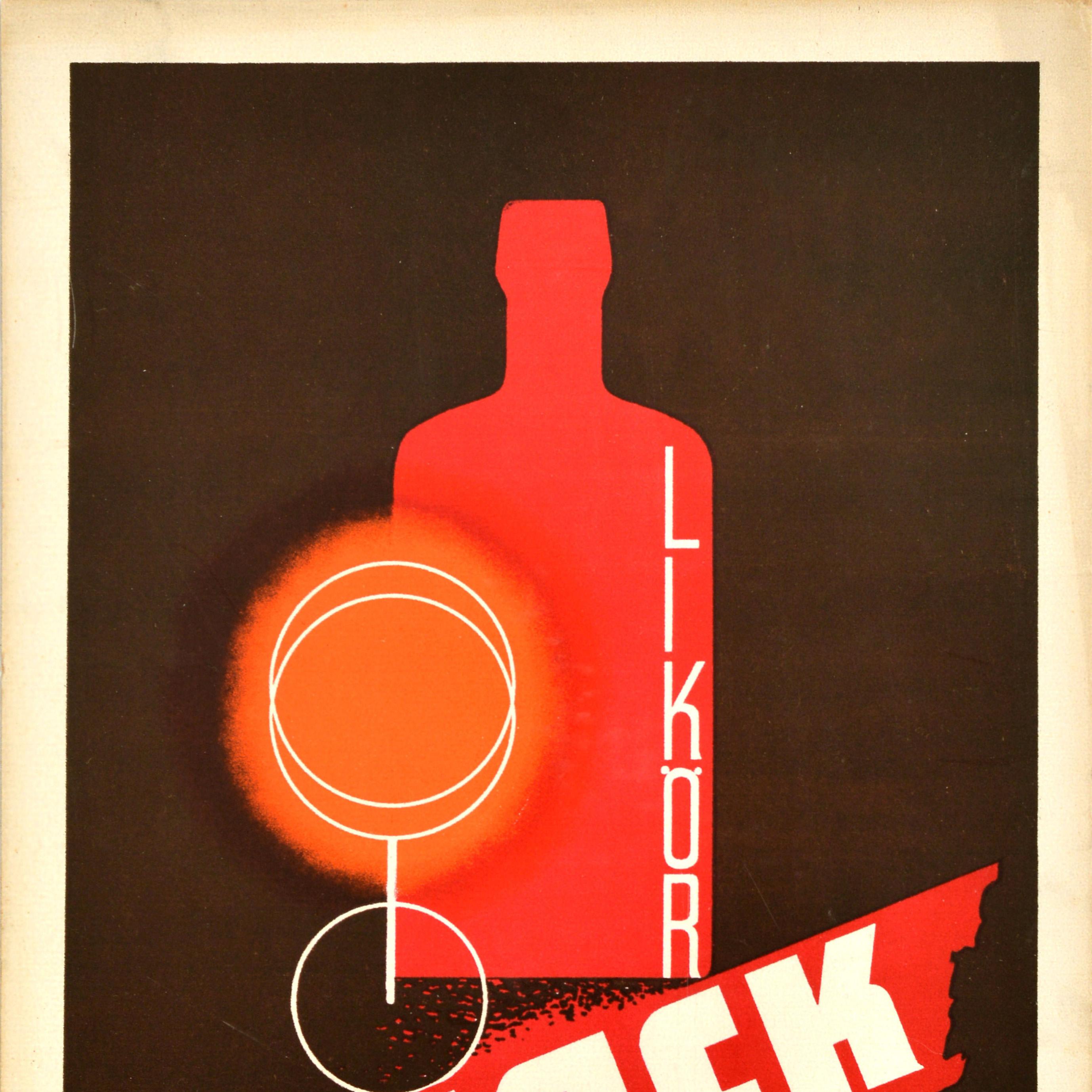 Original Vintage Cartel publicitario de bebidas Haack Likor Liquor Hans Wagula Austria en venta 2