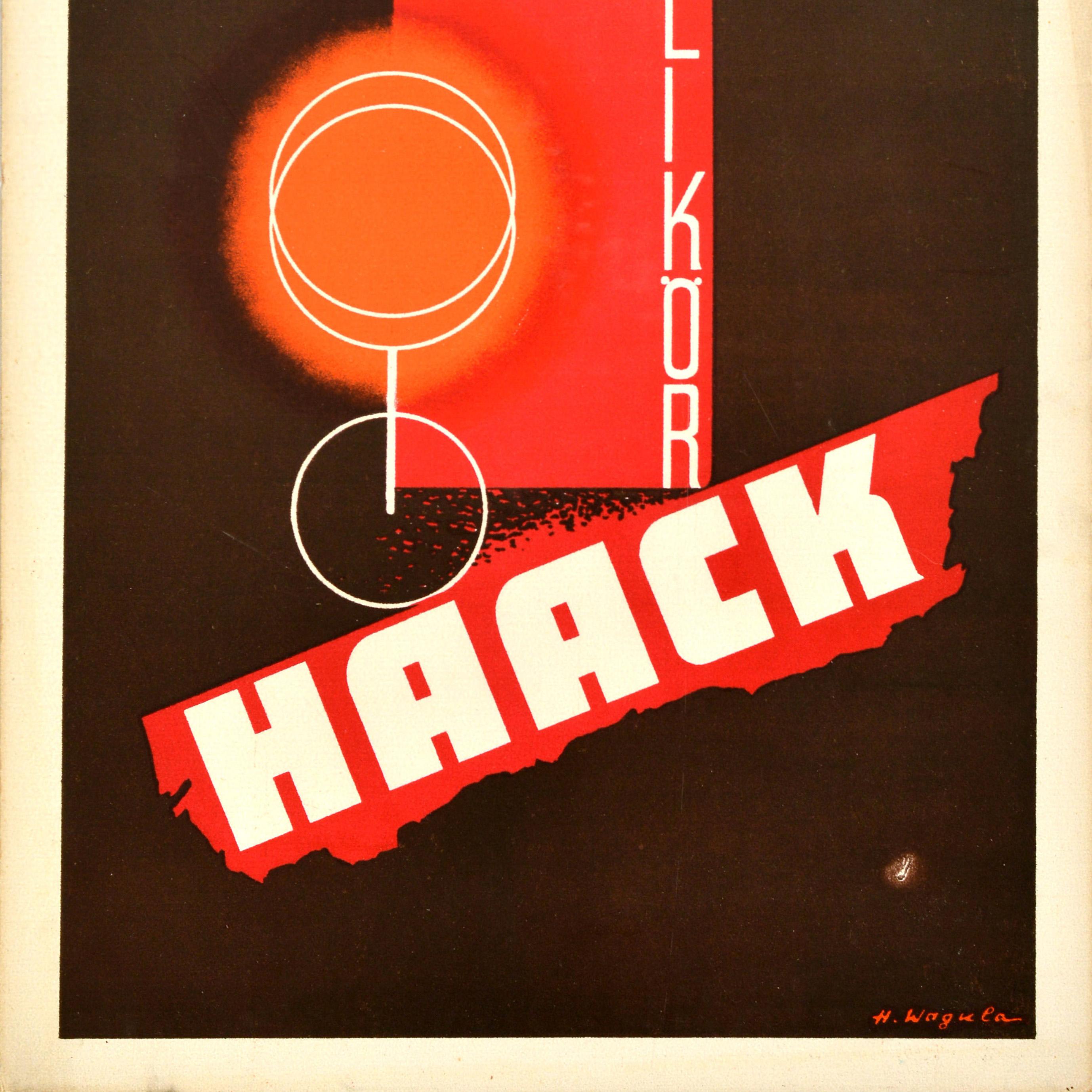 Original Vintage Cartel publicitario de bebidas Haack Likor Liquor Hans Wagula Austria en venta 3