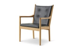 Hans Wegner 1788 Easy Chair, Laquered Oak and Leather
