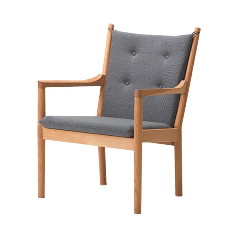 Hans Wegner 1788 Easy Chair, Soaped Oak and Fabric
