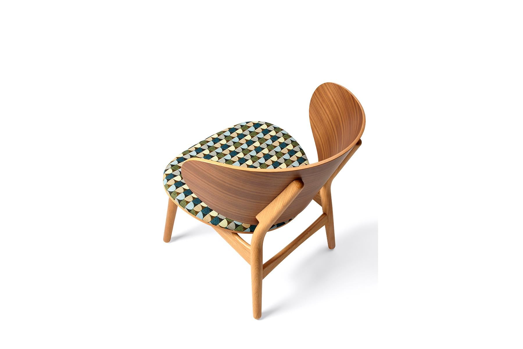 Mid-Century Modern Hans Wegner 1936 Lounge Chair, Seat Upholstered For Sale