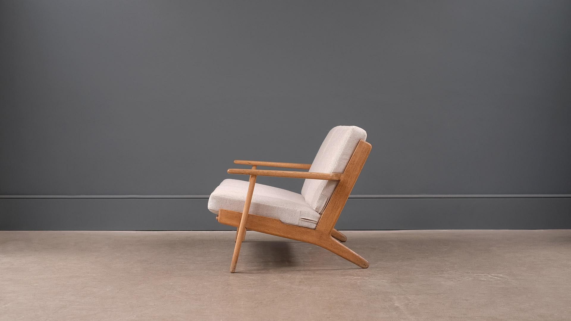 20th Century Hans Wegner 2-Seat Oak Sofa