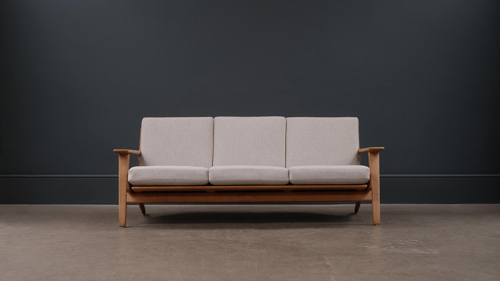 Scandinavian Modern Hans Wegner 3-Seat Oak Sofa