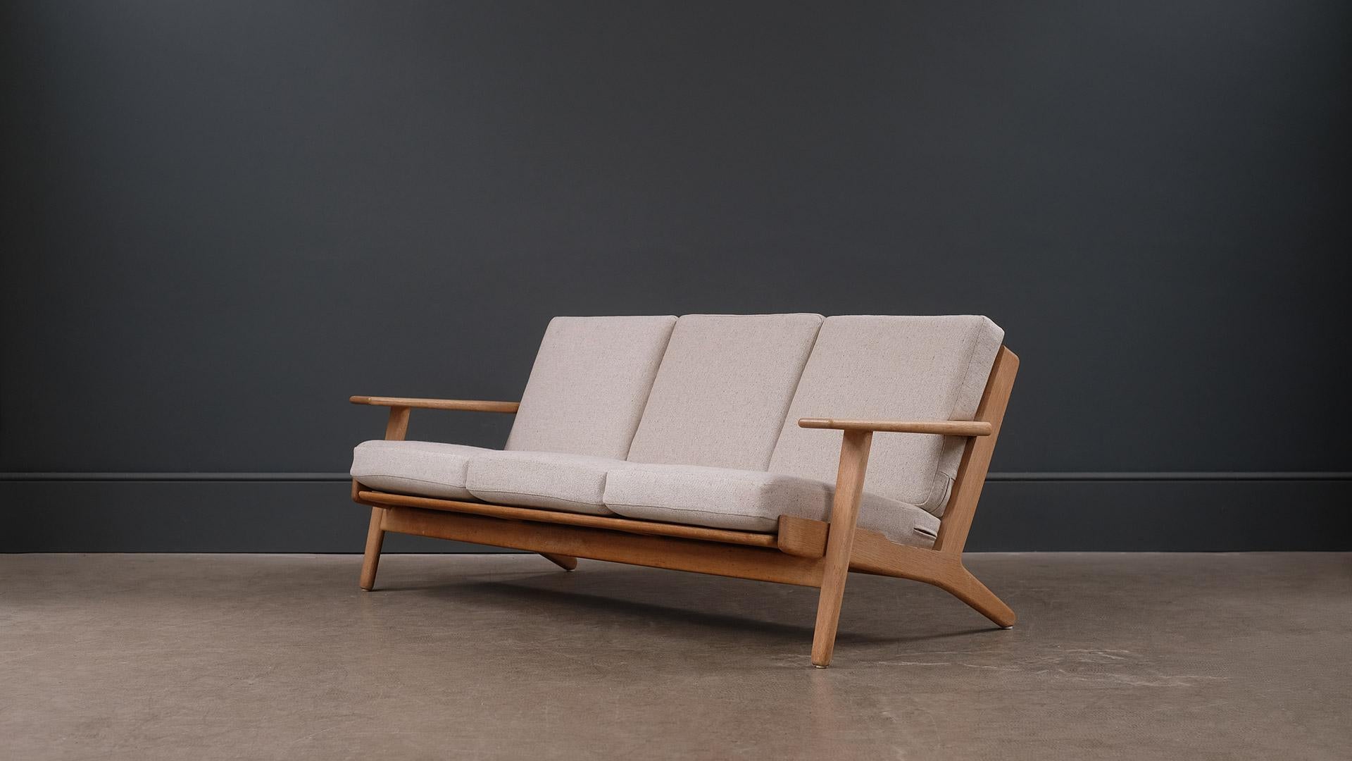 Danish Hans Wegner 3-Seat Oak Sofa