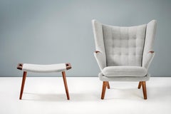 Hans Wegner AP-19 Papa Bear Chair and Ottoman, Teak