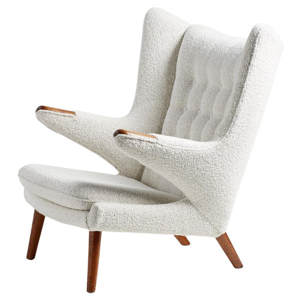 Hans Wegner AP-19 Papa Bear Chair in Boucle Wool Fabric