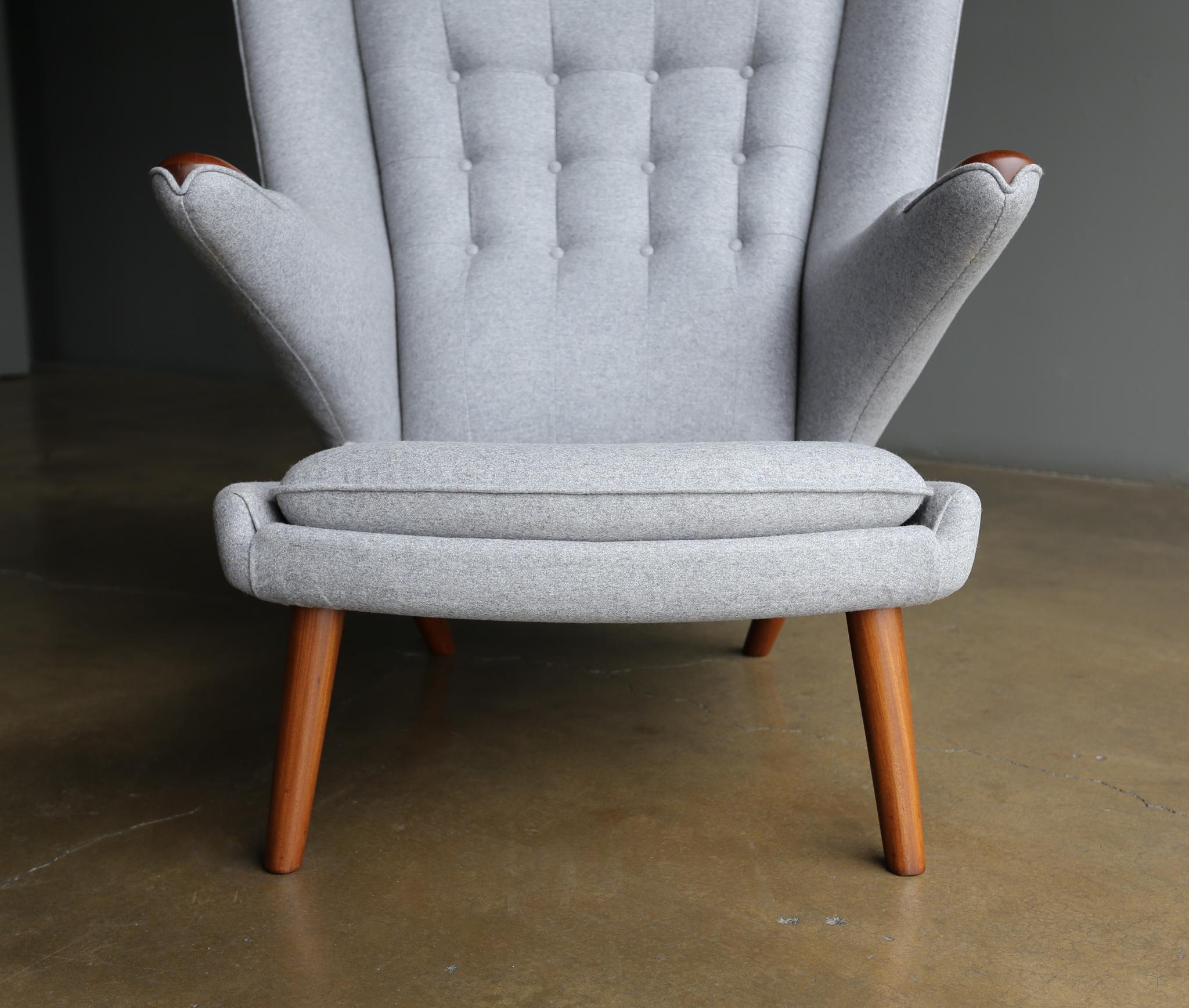 Fabric Hans Wegner AP-19 Papa Bear Chair in for A.P. Stolen, Denmark, circa 1952 For Sale